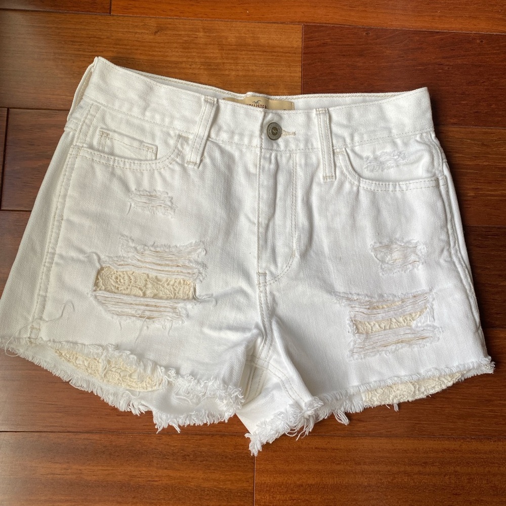 hollister ripped denim shorts